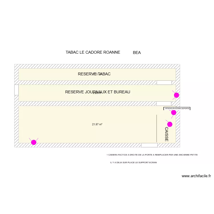 TABAC LE CADORE ROANNE. Plan de 