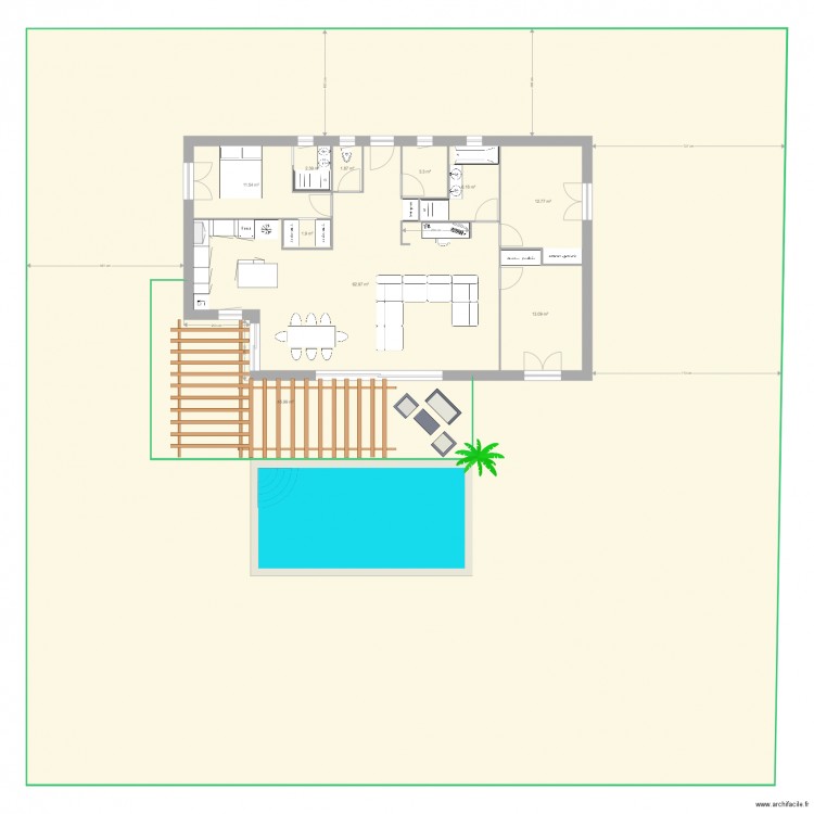 Nouveau Plan sur terrain avec Terasse. Plan de 0 pièce et 0 m2