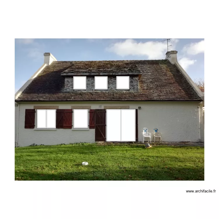 Pignon ouest modifi&eacute;. Plan de 