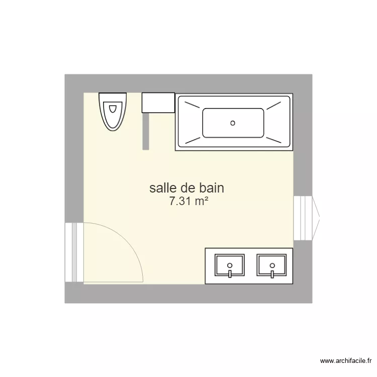 salle de bain. Plan de 