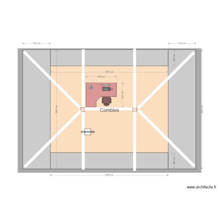 Combles. Plan de 0 pièce et 0 m2