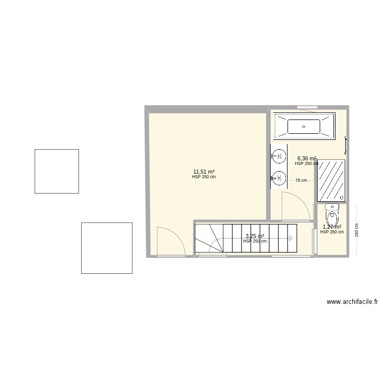chambre et salle de bain idée 2. Plan de 0 pièce et 0 m2