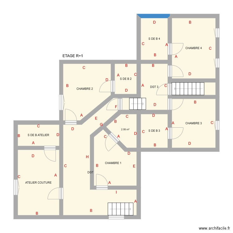 LAMBERT  ETAGE. Plan de 0 pièce et 0 m2