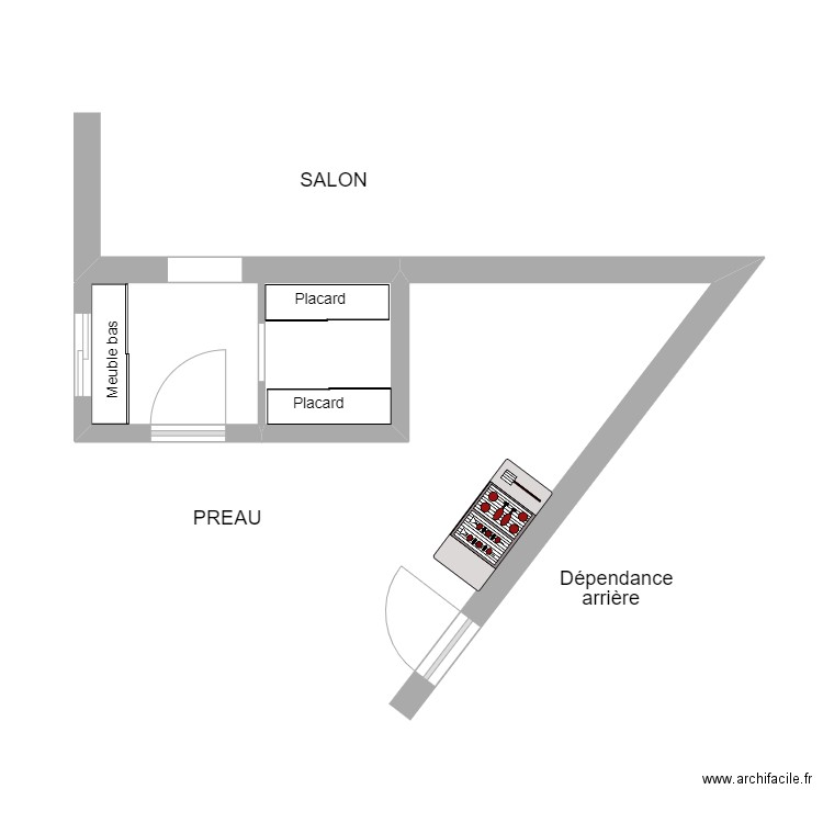 Sas sous préau. Plan de 0 pièce et 0 m2