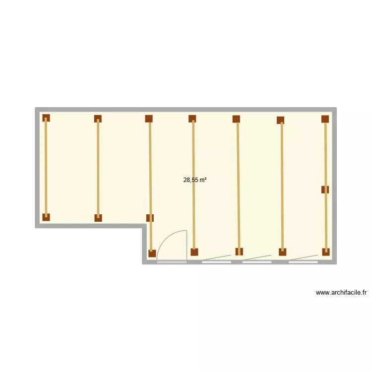 cabane. Plan de 1  et 29 m²