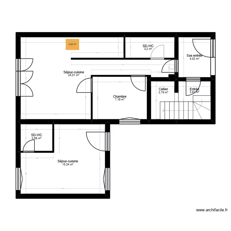 PLAN RDC - SONNEVILLE. Plan de 0 pièce et 0 m2