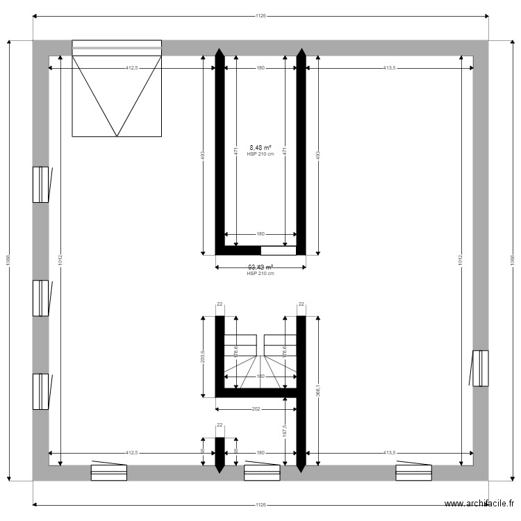 AMIN CHABBI SOUS SOL. Plan de 2 pièces et 102 m2