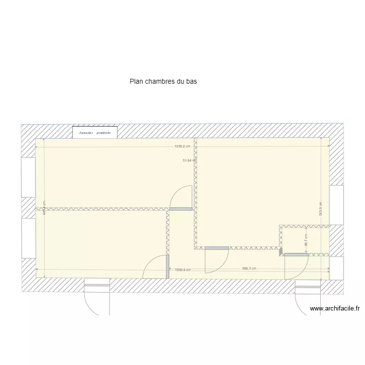 chambre bas. Plan de 
