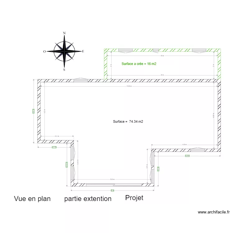Projet extention . Plan de 