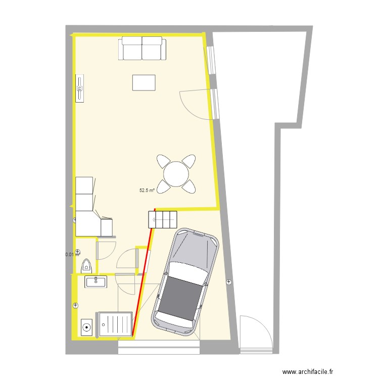 Plan loft et garage. Plan de 0 pièce et 0 m2