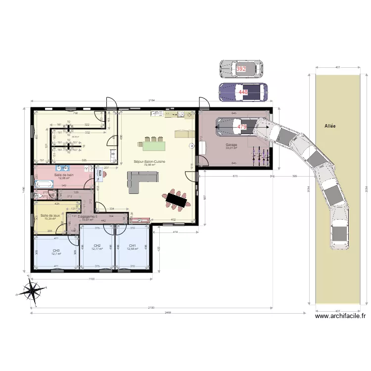 plan r&eacute;duit 4. Plan de 