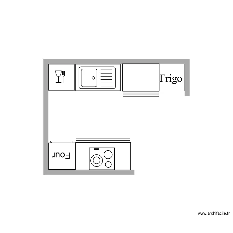cuisine rez de chauss&eacute;e sur 2 faces bis. Plan de 