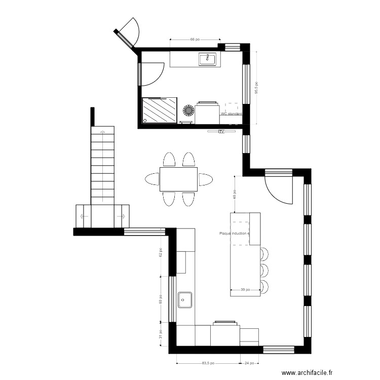 chaumière. Plan de 0 pièce et 0 m2