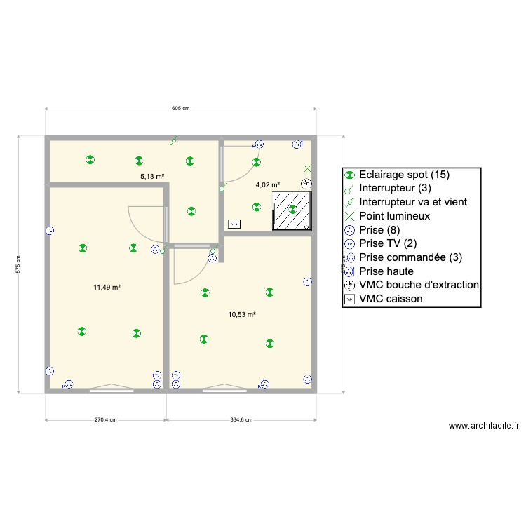 ST ROMAIN ETAGE LOT 1. Plan de 4 pièces et 31 m2