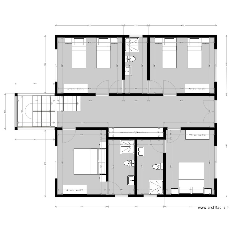 Projet KGL RDC. Plan de 9 pièces et 93 m2