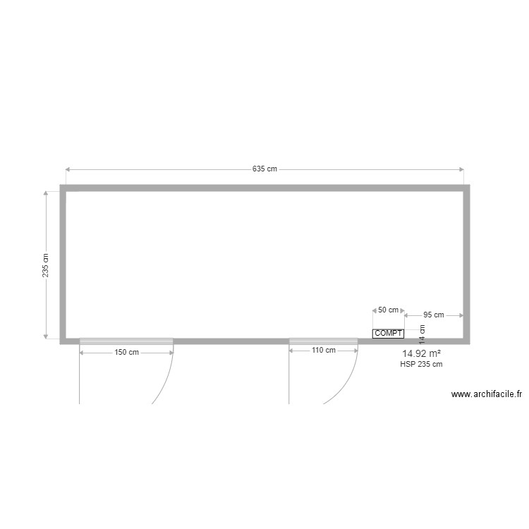 POSTE PPG2 ASCOUX Ind.00. Plan de 1 pièce et 15 m2