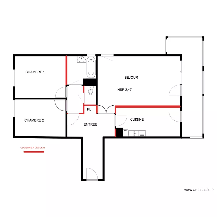 APPARTEMENT METZ SCHMITT. Plan de 