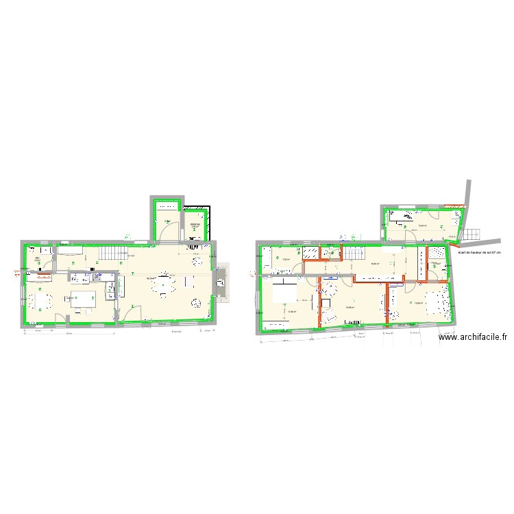 petite maison 8 avril version archi. Plan de 29 pièces et 179 m2