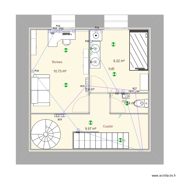 Maison Cédric 1er Etage Electricité. Plan de 0 pièce et 0 m2