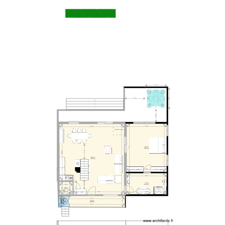 Tremblant ground floor bedroom pdf. Plan de 5 pièces et 103 m2