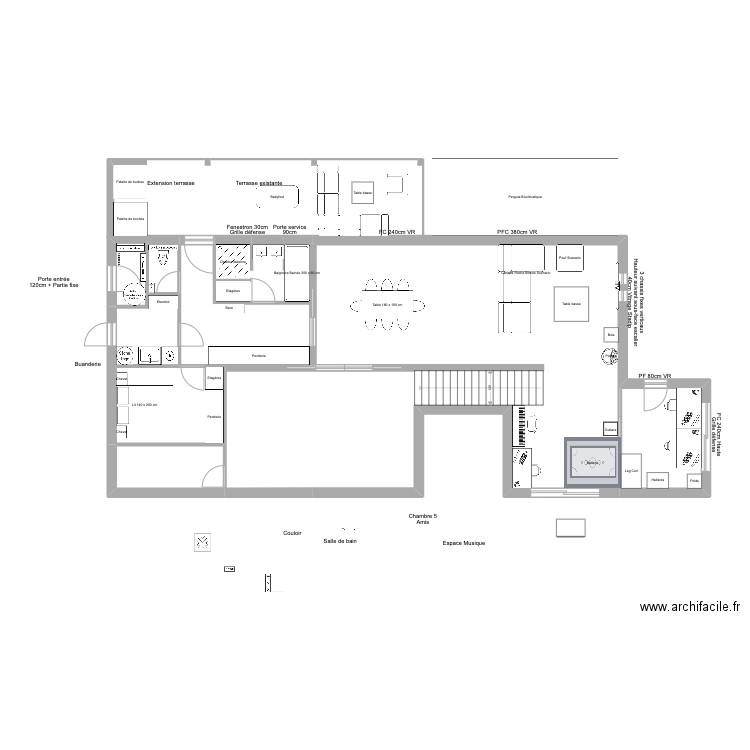 Maison Loris. Plan de 24 pièces et 287 m2