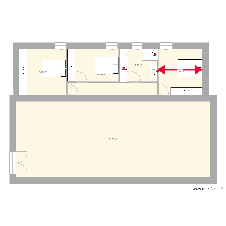 SACHOT. Plan de 5 pièces et 143 m2