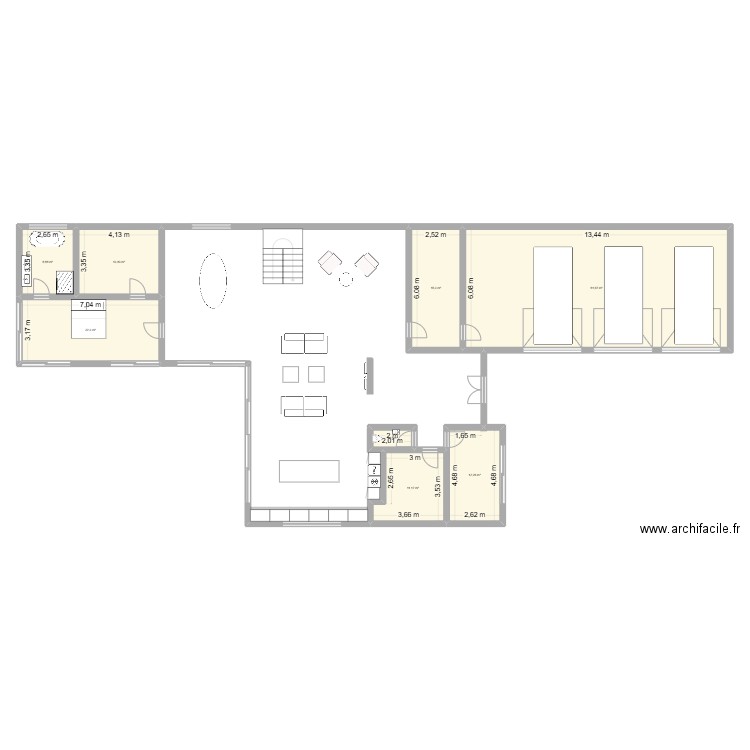 PACé 1. Plan de 8 pièces et 167 m2