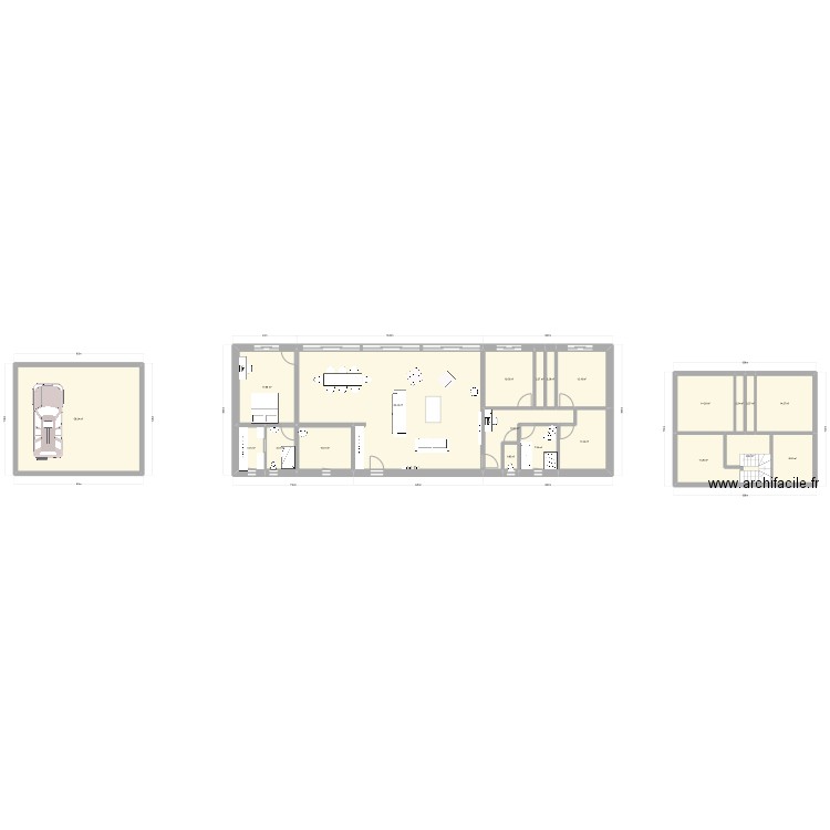 Projet maison v1. Plan de 3 pièces et 23 m2