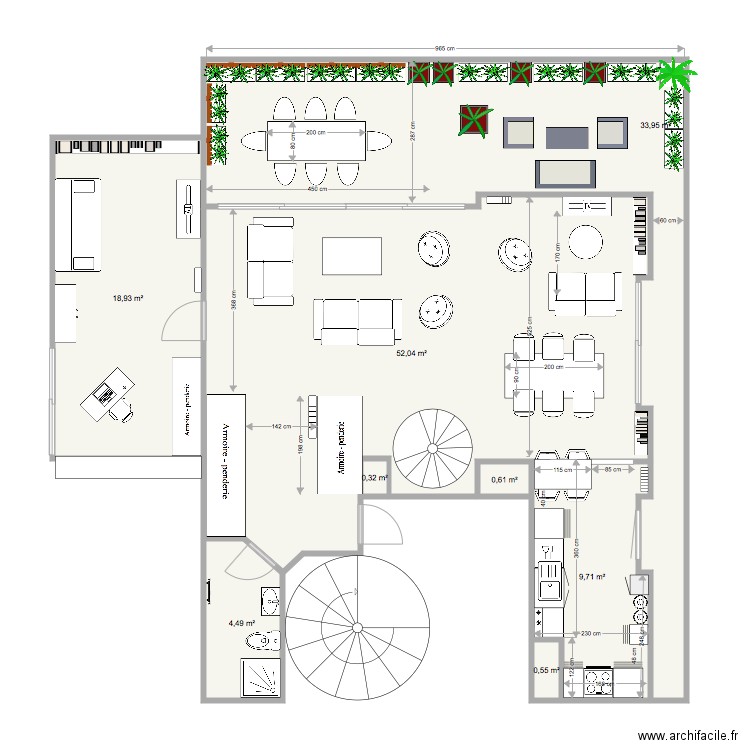 5B GG  Plan général aménagé. Plan de 0 pièce et 0 m2