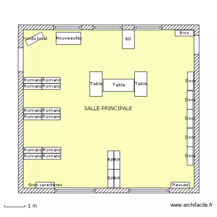 Mediatheque du BO - Salle principale. Plan de 