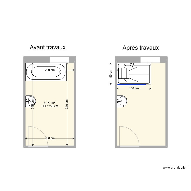 Sdb BRUHAT. Plan de 0 pièce et 0 m2