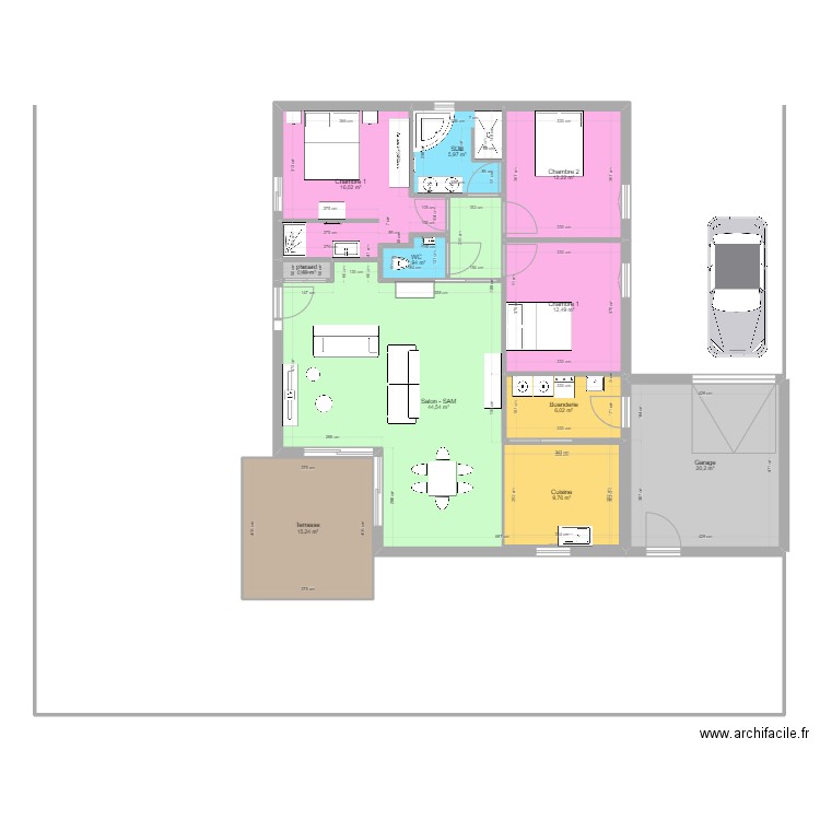 maison. Plan de 11 pièces et 155 m2