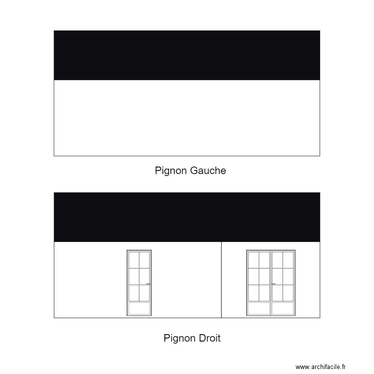 Pignon cote. Plan de 0 pièce et 0 m2