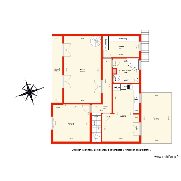 BI 3198 Etage côté. Plan de 0 pièce et 0 m2