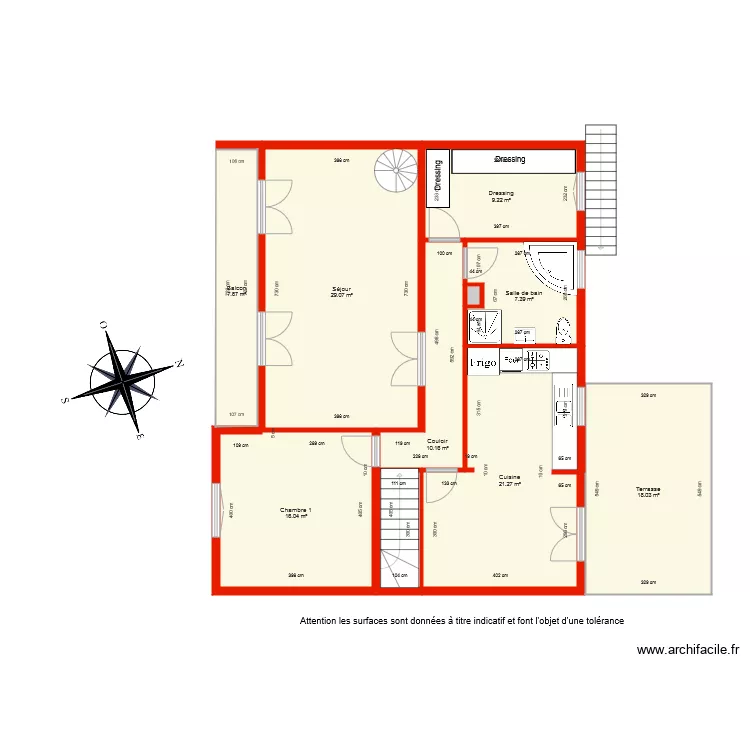 BI 3198 Etage c&ocirc;t&eacute;. Plan de 