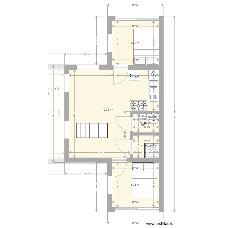 Projet extension sur hauteur mazet. Plan de 0 pièce et 0 m2