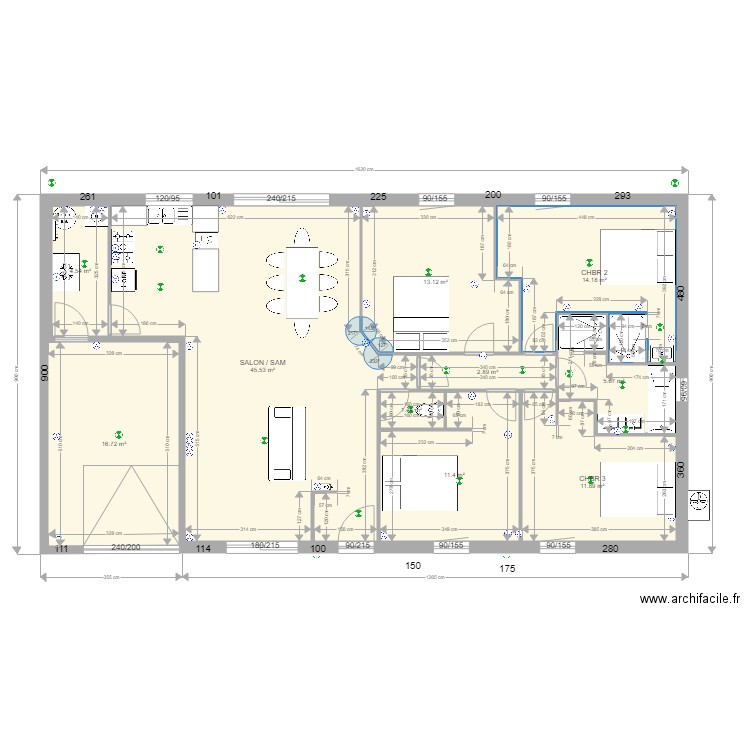 MAISON T5 FINAL avec Baignoire. Plan de 0 pièce et 0 m2