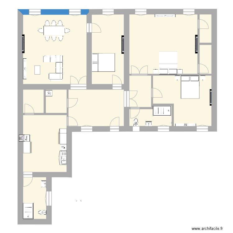 plan meublee 1 ok apappart 180m2. Plan de 13 pièces et 163 m2