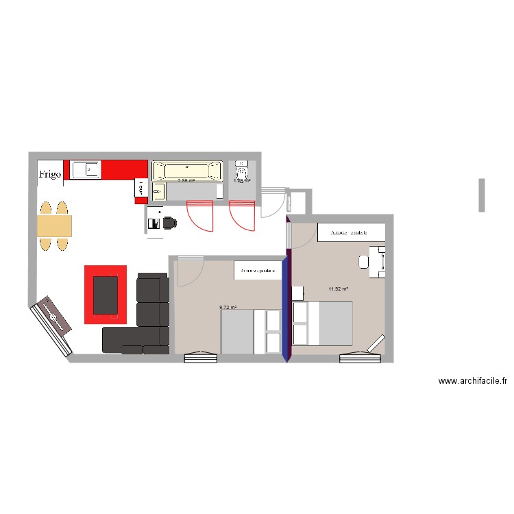 plan appartement 26 m2