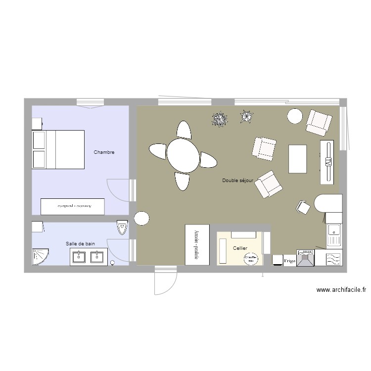 appartement mia après. Plan de 4 pièces et 60 m2