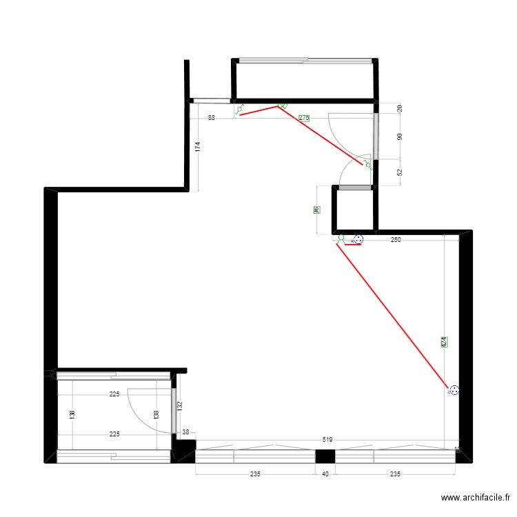 Plan coté Meudon initial Electricité. Plan de 0 pièce et 0 m2