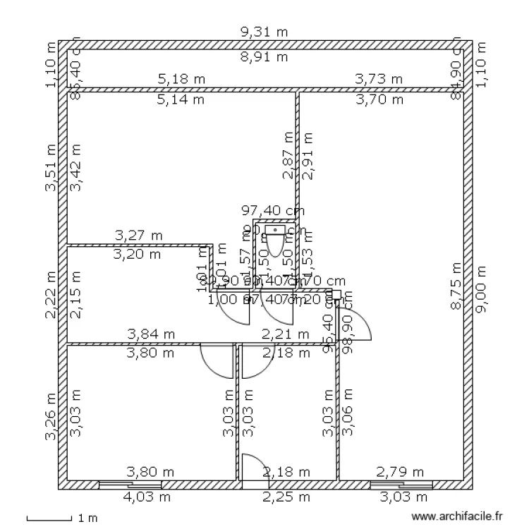 Canohes etage. Plan de 