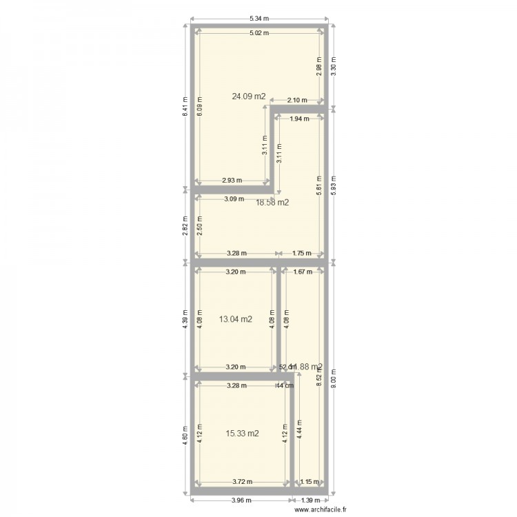 martel. Plan de 0 pièce et 0 m2