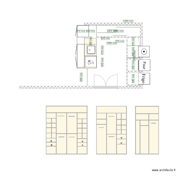 Salle à manger et Cuisine. Plan de 0 pièce et 0 m2