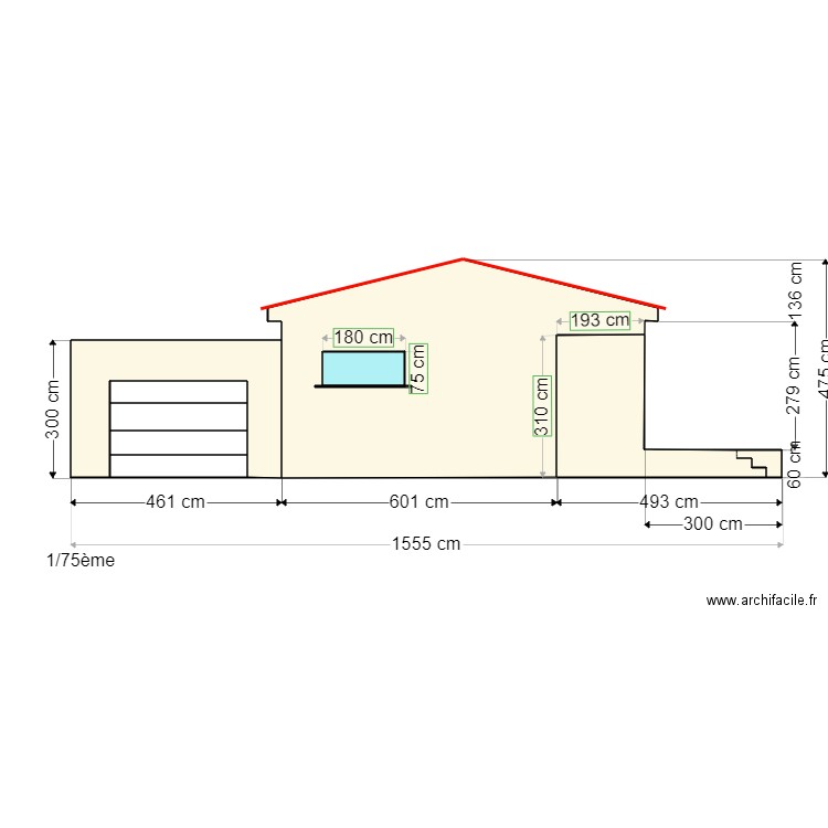 plan de  facades ouest 2. Plan de 0 pièce et 0 m2