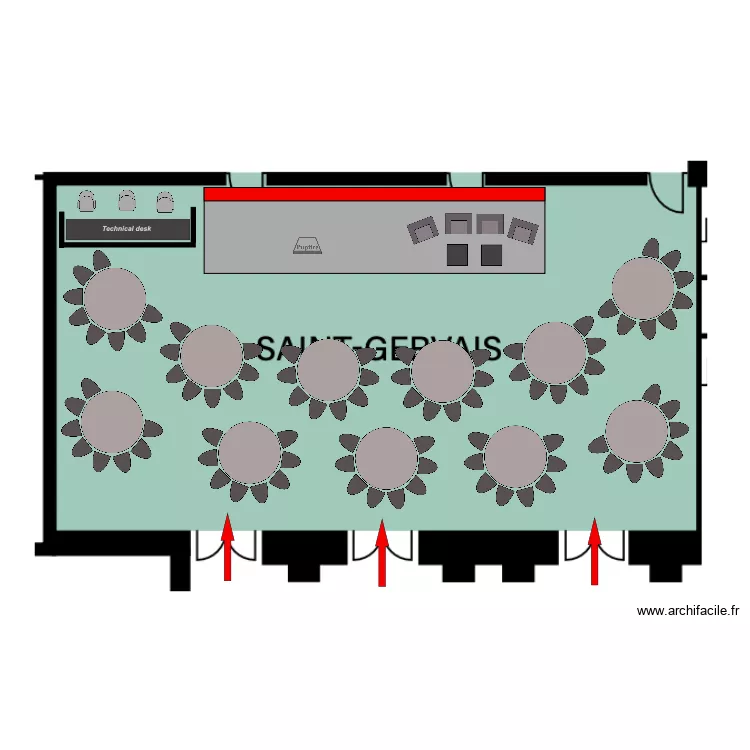 implantation Lizzie 2025. Plan de 