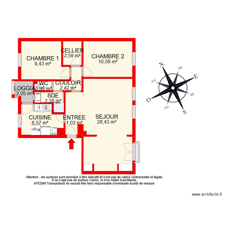 BI11718. Plan de 15 pièces et 67 m2