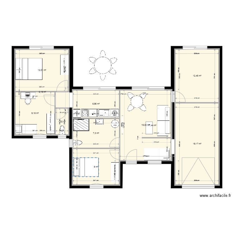 Chamblas 1. Plan de 11 pièces et 200 m2