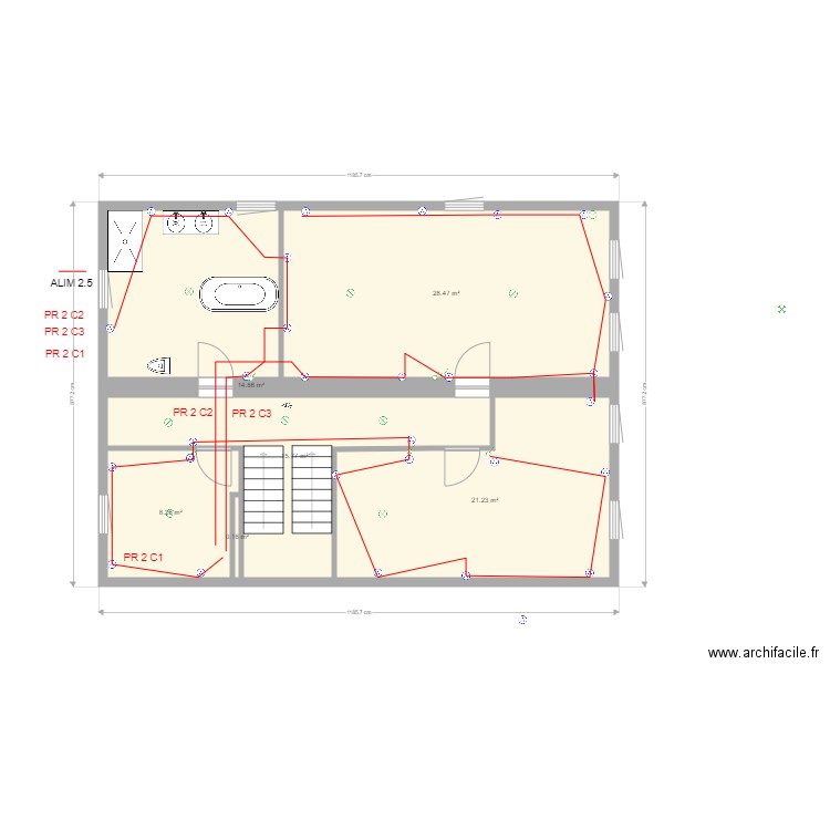 plan  r 2 alim prise. Plan de 0 pièce et 0 m2