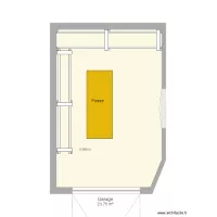 Garage avec &eacute;tag&egrave;res vue de dessus